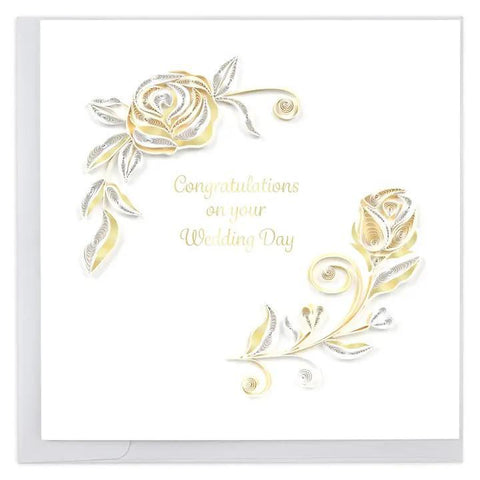 WHITE ROSE WEDDING CARD