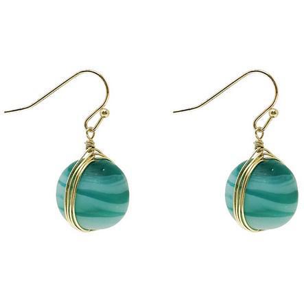 MARBLED GLASS DROP EARRINGS