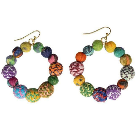 THREADED KANTHA HOOP EARRINGS