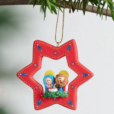 HOLY FAMILY BREAD DOUGH ORNAMENT