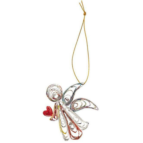 ANGEL HEART QUILLED ORNAMENT