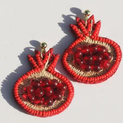 BEADED FRUIT EARRINGS