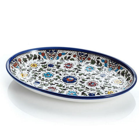BLUE WEST BANK OVAL TRAY