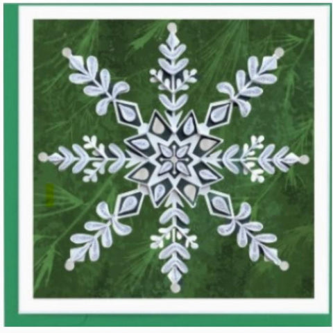 SNOWFLAKE ON PINE CARD