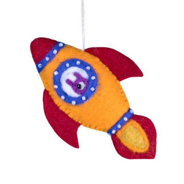 ROCKET SHIP FELT ORNAMENT