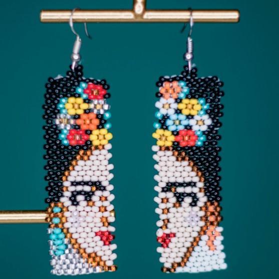 SPLIT FRIDA BEADED EARRINGS