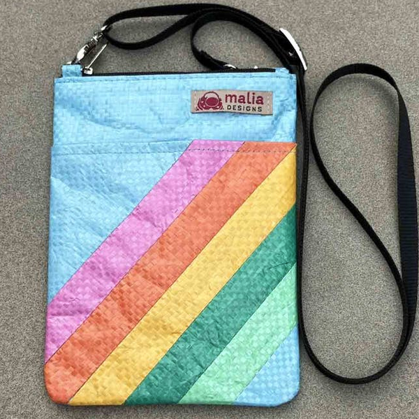RAINBOW RECYCLED PHONE CROSSBODY BAG