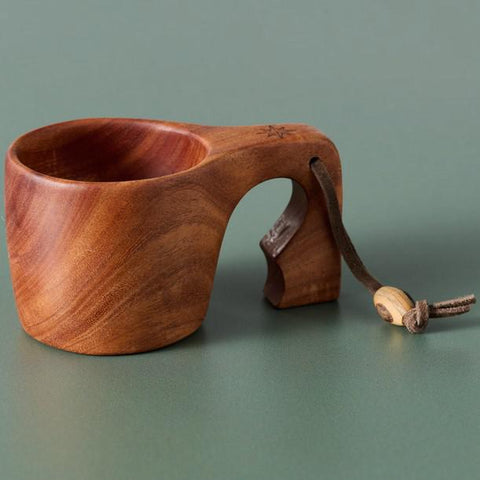 LEATHER & NEEM WOOD KUSKA MUG