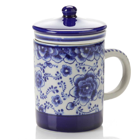 INDIGO BLOOM TEA INFUSER MUG