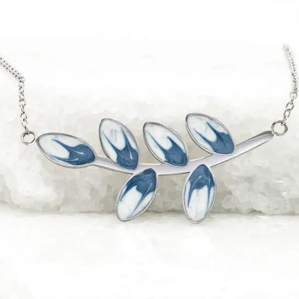 HOPE GROWS SILVER & BLUE NECKLACE