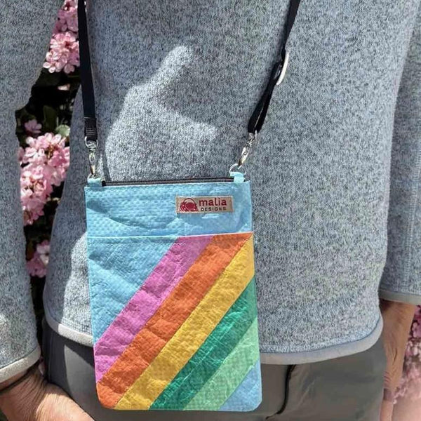 RAINBOW RECYCLED PHONE CROSSBODY BAG