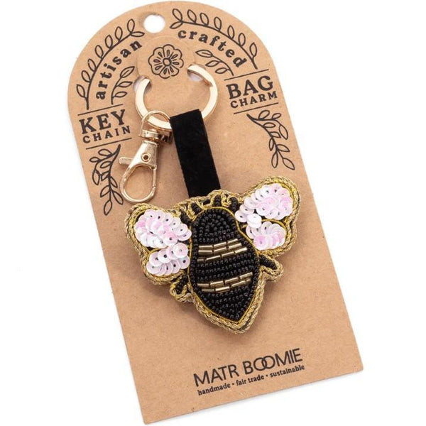 BEADED BAG CHARM KEYCHAIN