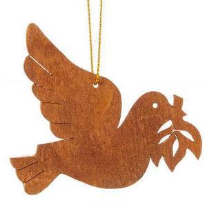 CINNAMON BARK PEACE DOVE ORNAMENT