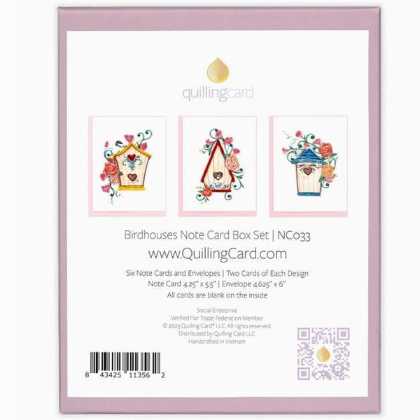 BIRDHOUSES QUILLED CARD SET