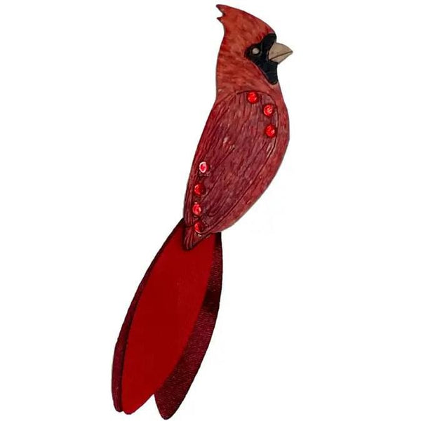 CARDINAL GOURD BROOCH