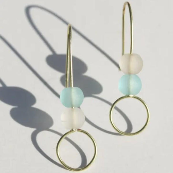 SEA GLASS STACK EARRINGS