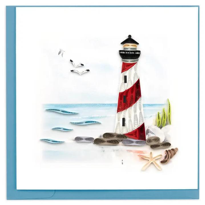 RED & WHITE LIGHTHOUSE CARD