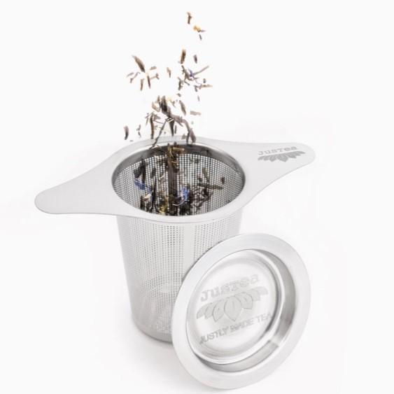 MESH TEA INFUSER WITH COASTER LID