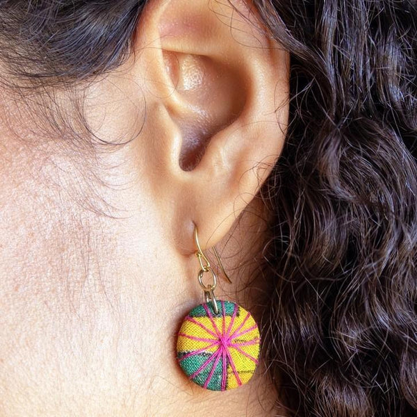 PETITE  KANTHA THREADBURST SOLO EARRINGS