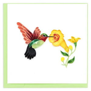 HUMMINGBIRD & YELLOW FLOWERS CARD