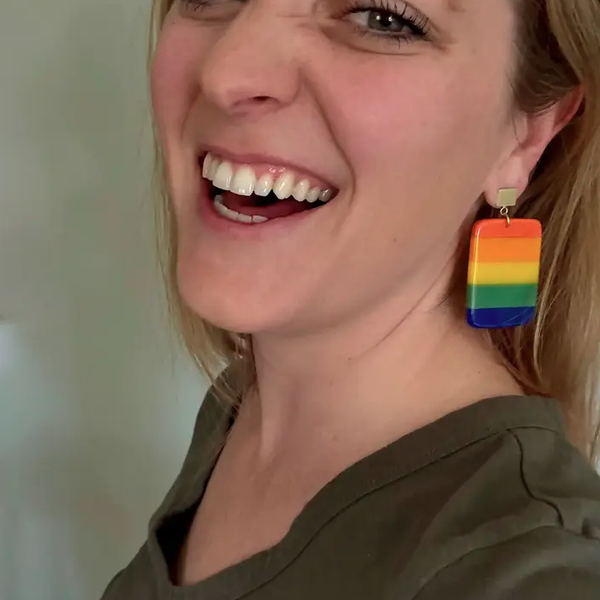 RADIANT RAINBOW RESIN EARRINGS