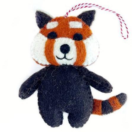 RED PANDA WOOL FELT ORNAMENT