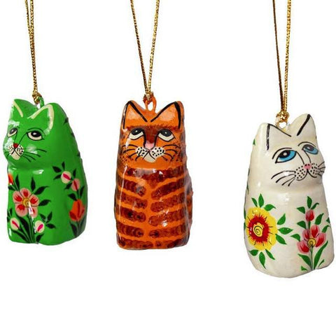 HANDPAINTED KASHMIRI CAT ORNAMENT