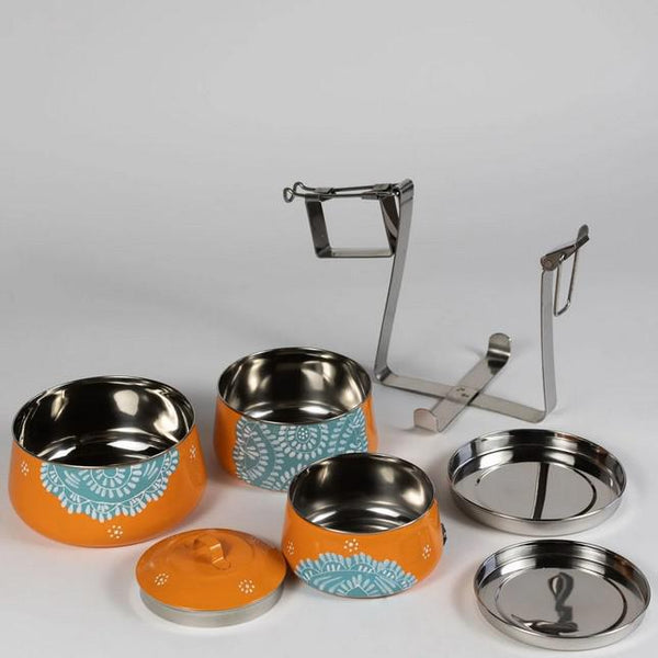 3 TIER STEEL TIFFIN TO GO CONTAINER