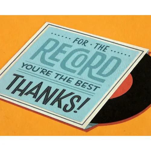 RECORD THANKS CARD