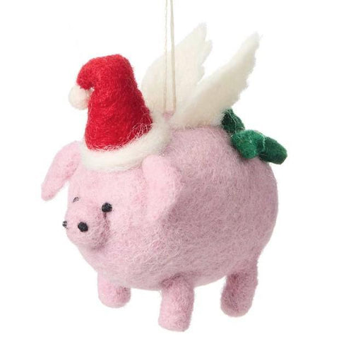 PIGGY TIDINGS FELT ORNAMENT