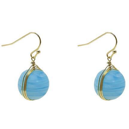 MARBLED GLASS DROP EARRINGS