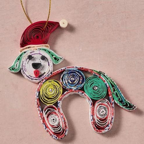 VUI QUILLED DOG ORNAMENT