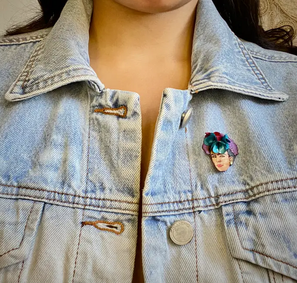 FRIDA KAHLO GOURD BROOCH