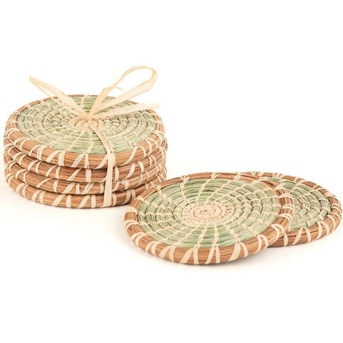 GREEN PINE NEEDLE COASTER SET