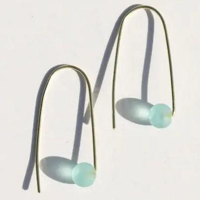 SEA GLASS THREADER EARRINGS