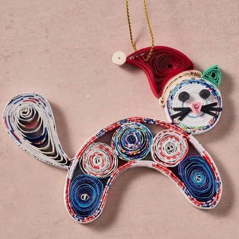 CABO QUILLED CAT ORNAMENT