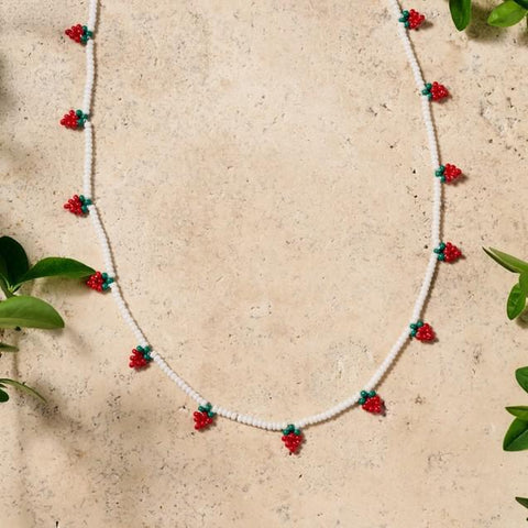 TAJA STRAWBERRY BEADED NECKLACE