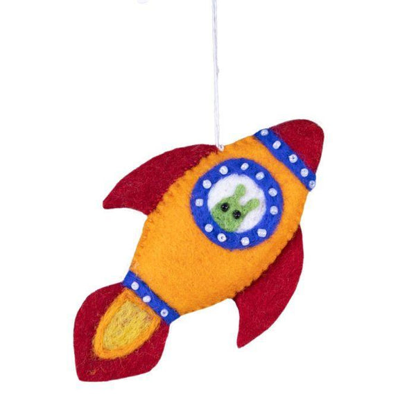 ROCKET SHIP FELT ORNAMENT