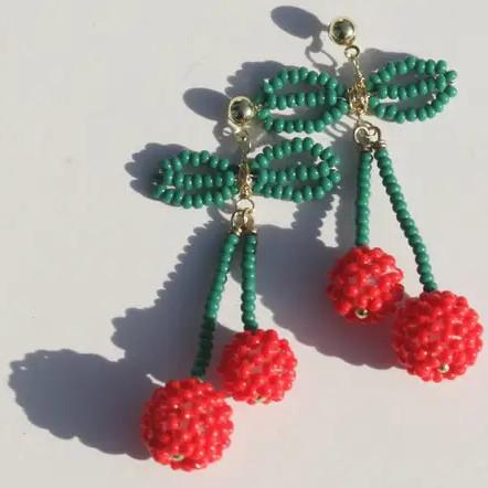 BEADED FRUIT EARRINGS