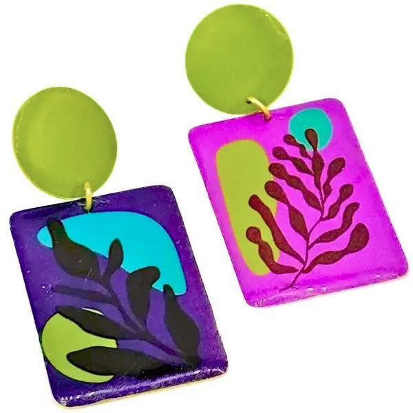 BOTANICAL POP SCREEN-PRINTED EARRINGS