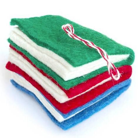 BOOK STACK FELT WOOL ORNAMENT