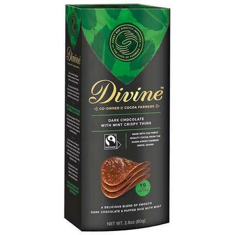 DIVINE DARK CHOCOLATE MINT CRISPY THINS