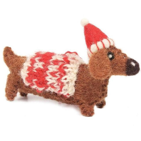 SANTA DOG FELT ORNAMENT