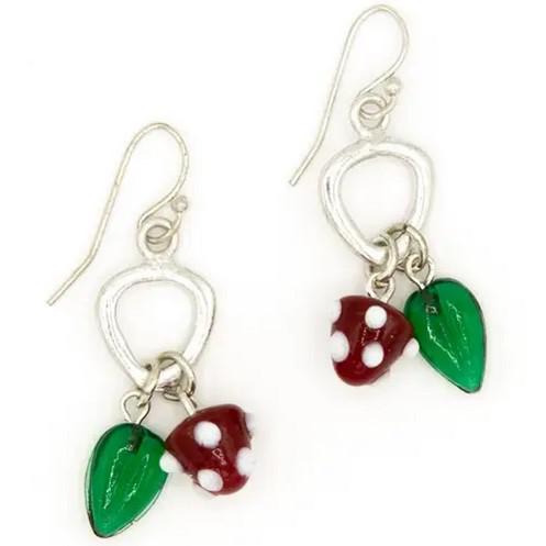 GLASS STRAWBERRY EARRINGS