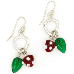 GLASS STRAWBERRY EARRINGS