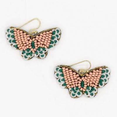 BEADED BUTTERFLY EARRINGS