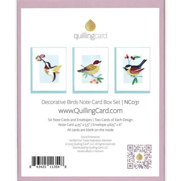 QUILLED BIRDS CARD SET