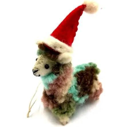 SANTA LLAMA ORNAMENT