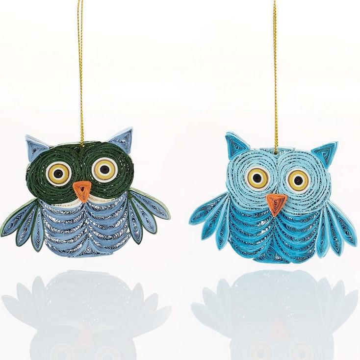QUILLED OWL ORNAMENT
