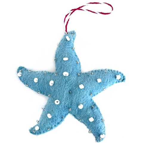 STARFISH FELT WOOL ORNAMENT